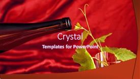  Presentation with grapevine - Colorful slides enhanced with bottle-and-glass-of-wine backdrop and a crimson colored foreground