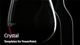  Presentation with glass bottle packaging - Colorful presentation theme enhanced with bottle and glass of wine backdrop and a black colored foreground