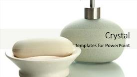  Presentation with soap - Amazing PPT theme having bottle and soap-dish backdrop and a soft green colored foreground