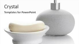 Presentation with soap - Audience pleasing presentation theme consisting of bottle and soap-dish backdrop and a white colored foreground