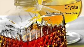  Presentation with liquor - Presentation theme having bottle and some cognac glasses background and a  colored foreground