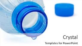  Presentation with crystal for drop of water on w - Colorful slides enhanced with bottle and water drop isolated backdrop and a white colored foreground