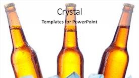  Presentation with beer bottle - Slide deck enhanced with bottle beer in ice on white background background and a white colored foreground