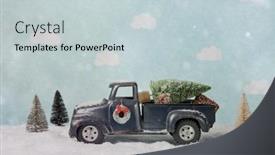  Presentation with winter scene - Presentation theme having bottle-brush-christmas-tree background and a light gray colored foreground