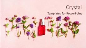  Presentation with serum - Theme with bottle-cosmetic-skincare-serum-medical background and a lemonade colored foreground