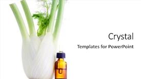  Presentation with essential oil - Theme having bottle of fennel essential oil background and a white colored foreground