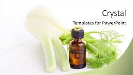  Presentation with aromatherapy rosemary essential oil - PPT theme consisting of bottle of fennel essential oil background and a white colored foreground