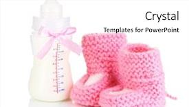  Presentation with vitamin - Beautiful slide set featuring bottle for milk formula backdrop and a  colored foreground