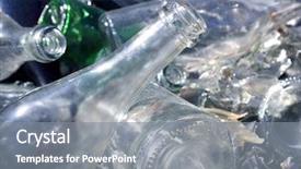  Presentation with bin - Slides enhanced with bottle glass in a recycle background and a gray colored foreground