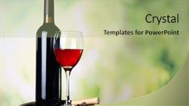  Presentation with wine green - Beautiful PPT layouts featuring bottle green - wine on blurred natural background backdrop and a mint green colored foreground