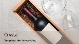  Presentation with cabernet sauvignon - Cool new slides with bottle in wood case backdrop and a mint green colored foreground