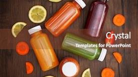  Presentation with detox - Beautiful slides featuring detox drinks on wooden background backdrop and a tawny brown colored foreground