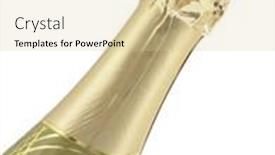  Presentation with champagne - Presentation design having bottle-neck-of-champagne background and a lemonade colored foreground