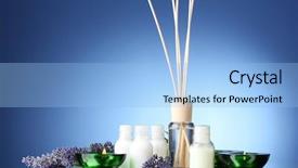  Presentation with lavander - PPT theme featuring bottle of air freshener lavander background and a  colored foreground