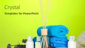  Presentation with lavander - Beautiful slides featuring bottle-of-air-freshener-lavander backdrop and a light gray colored foreground