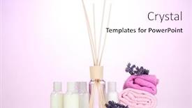  Presentation with lavander - Slide set consisting of bottle-of-air-freshener-lavander background and a white colored foreground