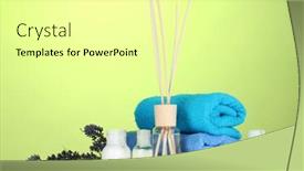  Presentation with lavander - Slides having bottle-of-air-freshener-lavander background and a white colored foreground