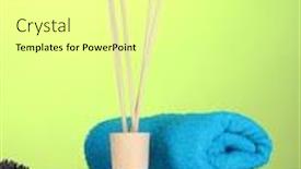  Presentation with lavander - Cool new PPT theme with bottle-of-air-freshener-lavander backdrop and a blonde colored foreground