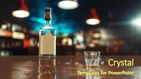  Presentation with out line of glass bottle - Beautiful presentation featuring bottle of alcohol and glass backdrop and a tawny brown colored foreground