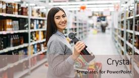  Presentation with alcoholic beverage - PPT theme enhanced with bottle of alcoholic beverage background and a coral colored foreground