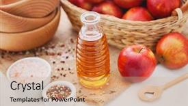  Presentation with apple cider vinegar - Beautiful slides featuring bottle of apple cider vinegar backdrop and a coral colored foreground