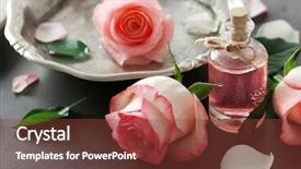  Presentation with oil - Amazing PPT theme having bottle of aroma oil backdrop and a tawny brown colored foreground