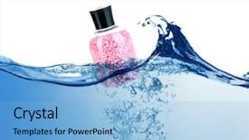  Presentation with mineral - PPT theme enhanced with bottle of bath salt background and a  colored foreground