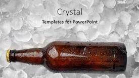  Presentation with beer bottle - Audience pleasing presentation theme consisting of bottle-of-beer-on-ice backdrop and a light gray colored foreground
