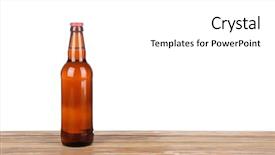  Presentation with beer bottle - Presentation design enhanced with bottle of beer on table against white background background and a white colored foreground