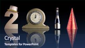  Presentation with mirror reflection - Theme with new year 2011 made background and a ocean colored foreground