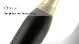  Presentation with pure white - Slide deck enhanced with bottle of champagne isolated on pure white background background and a white colored foreground