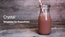  Presentation with straw - Presentation design consisting of bottle of chocolate milk background and a tawny brown colored foreground