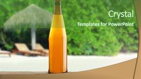  Presentation with cold beer - Presentation featuring bottle-of-cold-fresh-beer background and a tawny brown colored foreground