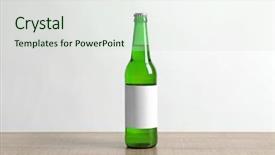  Presentation with beer bottle - Colorful presentation enhanced with bottle of drink on table backdrop and a soft green colored foreground