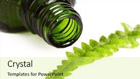  Presentation with essential oil - Slide deck featuring bottle of essential oil - beauty treatment background and a yellow colored foreground