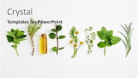  Presentation with essential oil - Beautiful presentation design featuring bottle-of-essential-oil backdrop and a white colored foreground