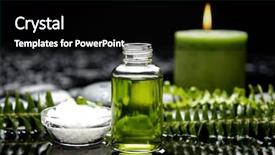  Presentation with fern - Audience pleasing presentation theme consisting of bottle of essential oil backdrop and a  colored foreground