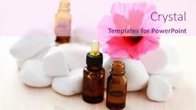  Presentation with hibiscus - Beautiful slides featuring bottle-of-hibiscus-essential-oil backdrop and a pink colored foreground