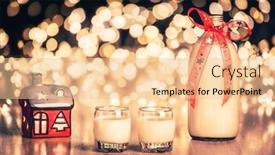  Presentation with ceramic - Presentation theme having bottle-of-homemade-eggnog background and a lemonade colored foreground