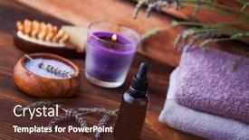  Presentation with lavender flowers - Amazing theme having bottle-of-lavender-essential-oil backdrop and a tawny brown colored foreground