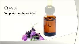  Presentation with lavender flowers - Beautiful presentation featuring bottle-of-lavender-oil backdrop and a white colored foreground