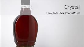  Presentation with syrup - Slides enhanced with bottle of maple syrup on the white background background and a white colored foreground