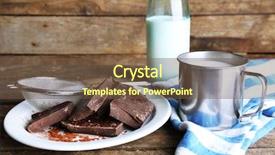  Presentation with chocolate milk - PPT layouts with bottle of milk with chocolate background and a tawny brown colored foreground