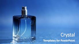  Presentation with modern color - Audience pleasing PPT theme consisting of bottle of modern male perfume backdrop and a teal colored foreground