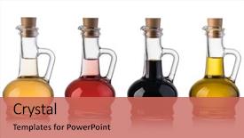  Presentation with olive oil bottle - Slides featuring bottle of olive oil background and a coral colored foreground