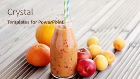  Presentation with smoothie - Presentation theme enhanced with bottle-of-orange-fruity-smoothie background and a lemonade colored foreground