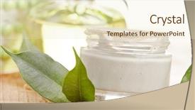  Presentation with organic - Presentation featuring bottle of organic cream background and a cream colored foreground