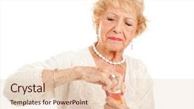  Presentation with arthritis - Presentation theme enhanced with bottle of prescription medication background and a lemonade colored foreground