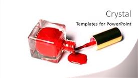  Presentation with spilling - Cool new PPT theme with spilt - bottle of red nail polish backdrop and a white colored foreground