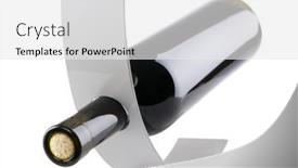  Presentation with bottle red wine - Theme enhanced with bottle of red wine on a stylish modern stand background and a white colored foreground